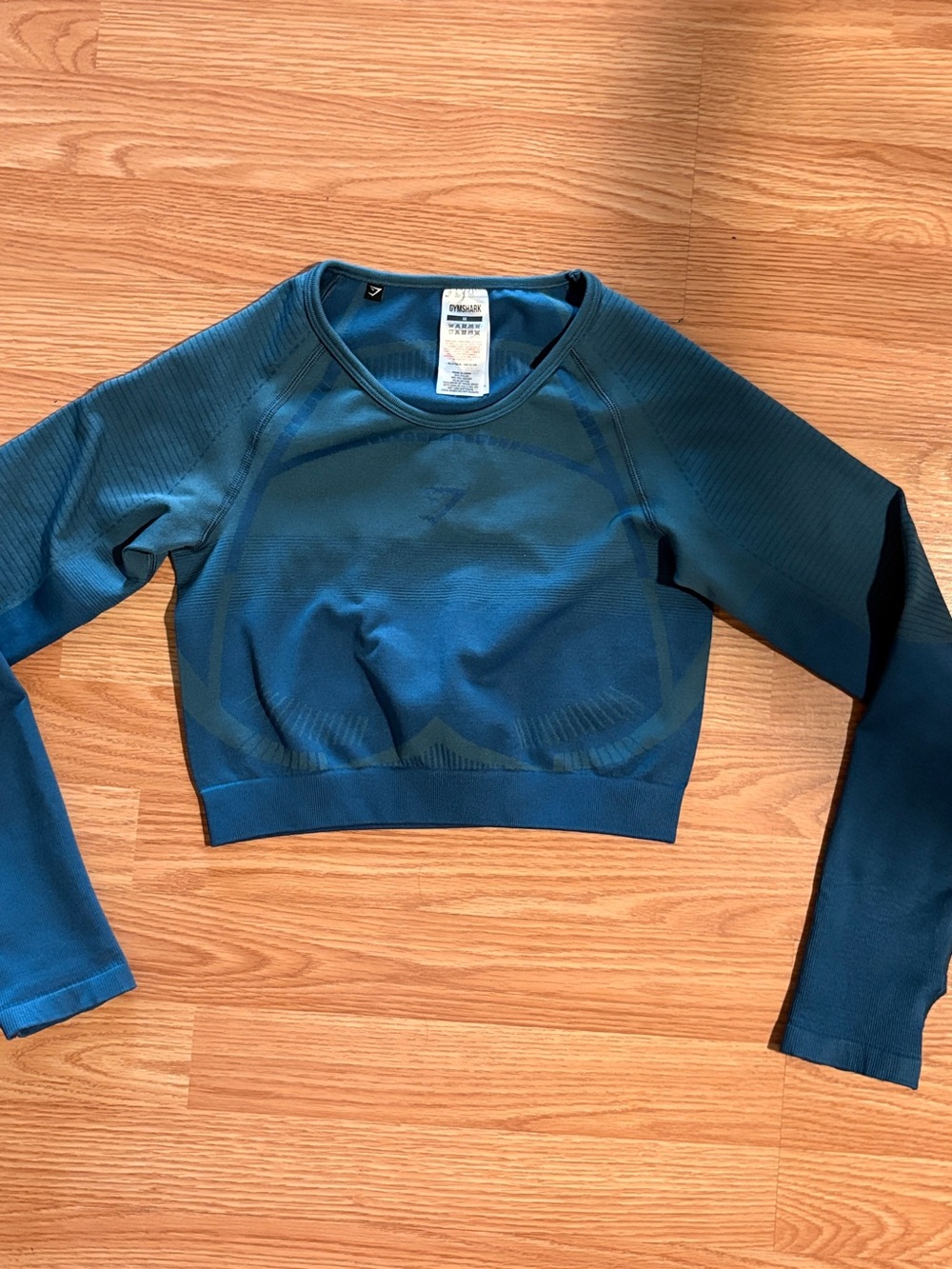 Gymshark Seamless Long Sleeve Crop Top - Teal Blue